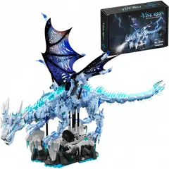 AZULAMAR - Juguete Bloques De Dragón Hielo Mecánico Impresionante Dragón de Hielo Con Luz Generada Regalo Niño