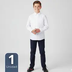 UTILISIMO - Camisa Escolar Blanca Manga Larga Colegio para Niños y Juvenil
