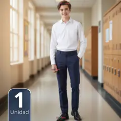 UTILISIMO - Camisa Escolar Blanca Manga Larga Colegio para Niños y Juvenil