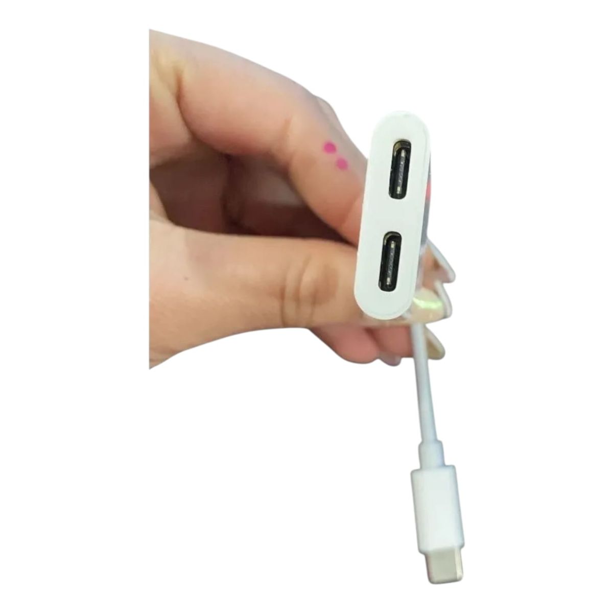 GENERICO - Adaptador Divisor Tipo-C a Tipo-C + Audio AUX 35mm Verde Lyca GL9352