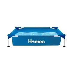 HOMEN - Piscina Estructural Cuadrada 1x1 Mt + Parches 400 Lt Azul
