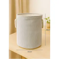 GENERICO - CESTA CIRCULAR PLEGABLE PORTÁTIL MULTIUSOS CON ASAS