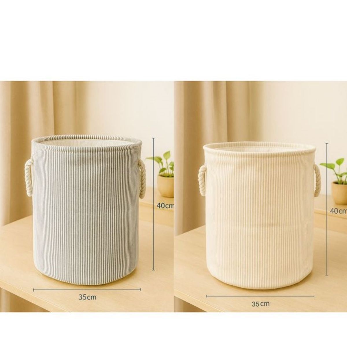 GENERICO - CESTA CIRCULAR PLEGABLE PORTÁTIL MULTIUSOS CON ASAS