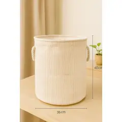GENERICO - CESTA CIRCULAR PLEGABLE PORTÁTIL MULTIUSOS CON ASAS
