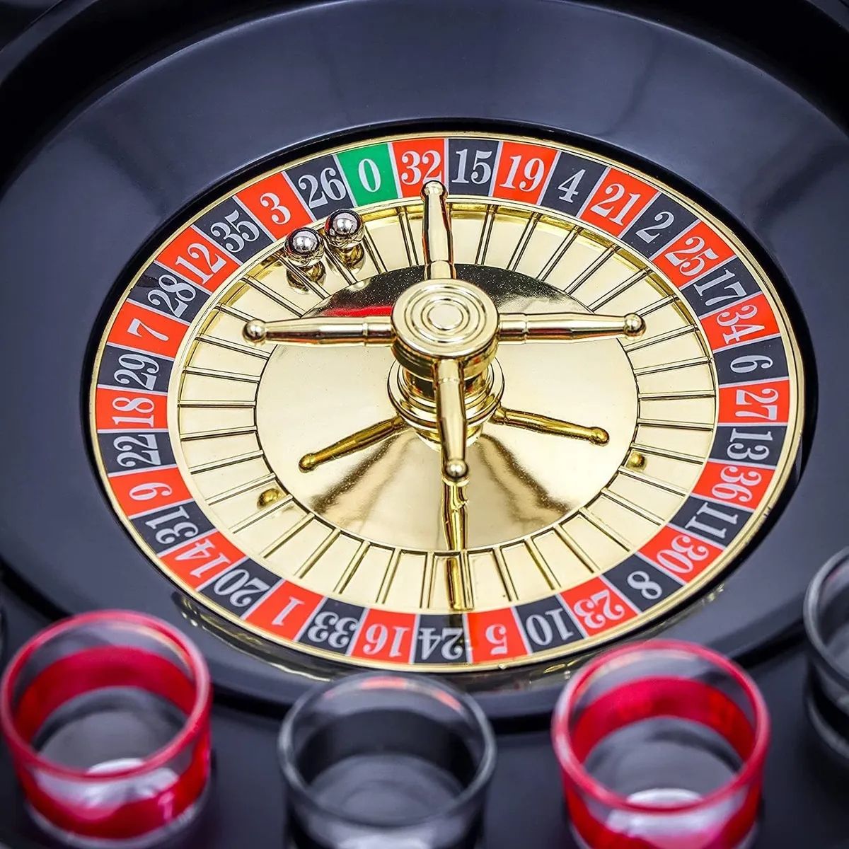 GENERICO - FIGOIMPORT Juego Fiestas Ruleta Rusa Estilo Casino Beber Shots 16 Copas
