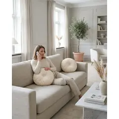 GENERICO - Cojin Rueda Terciopelo Redondo Sofa Decorativo Salon