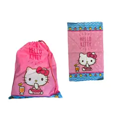 GENERICO - Bolsa De Genero Para Niños Párvulo + Toalla De Mano Algodón Rosa-Celeste