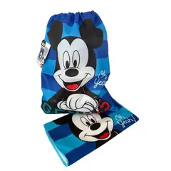GENERICO - Bolsa De Genero Para Niños Párvulo 36x35 Cm + Toalla De Mano Azul