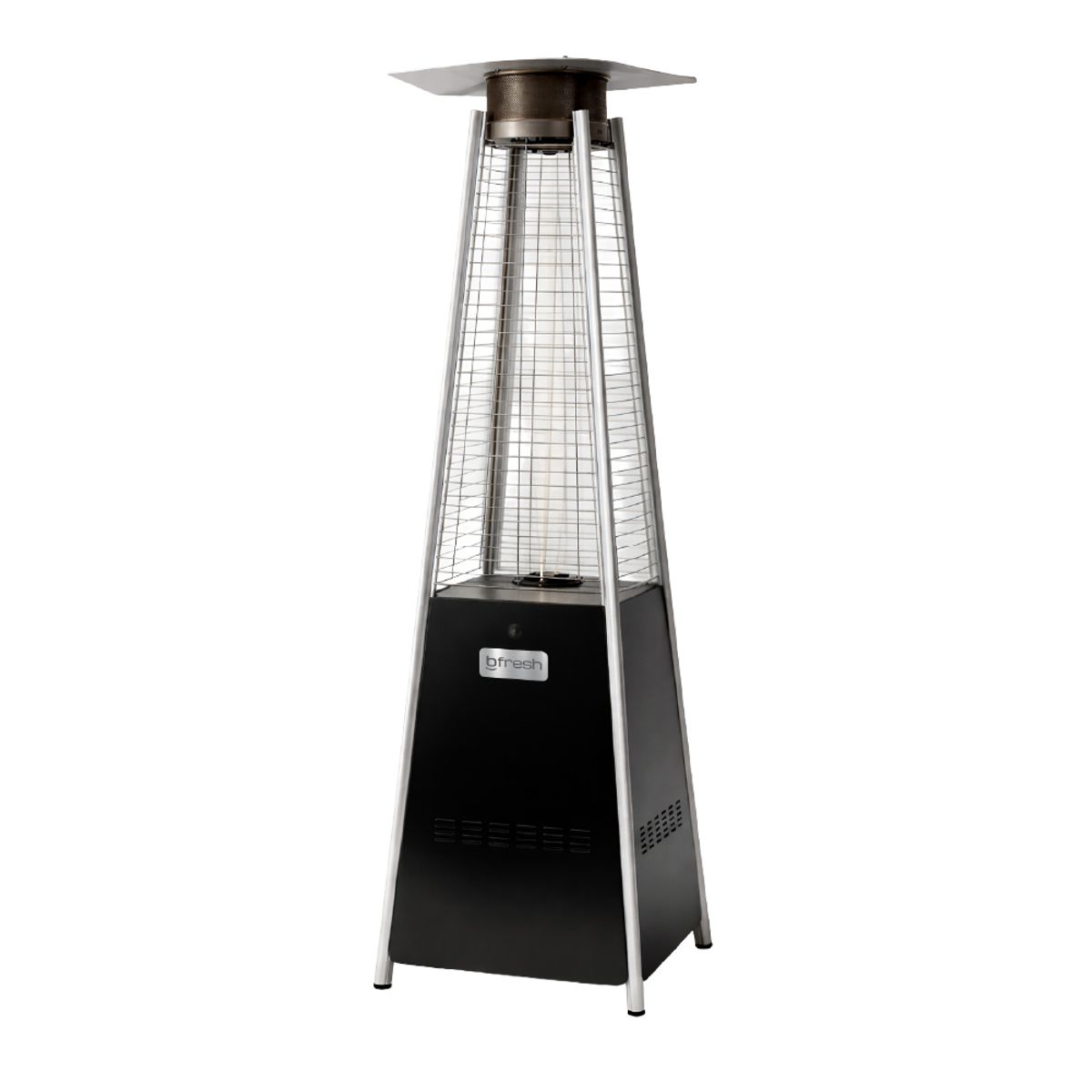 B FRESH - Estufa De Patio Tipo Pirámide A Gas 12,5 kw Negro Bfresh