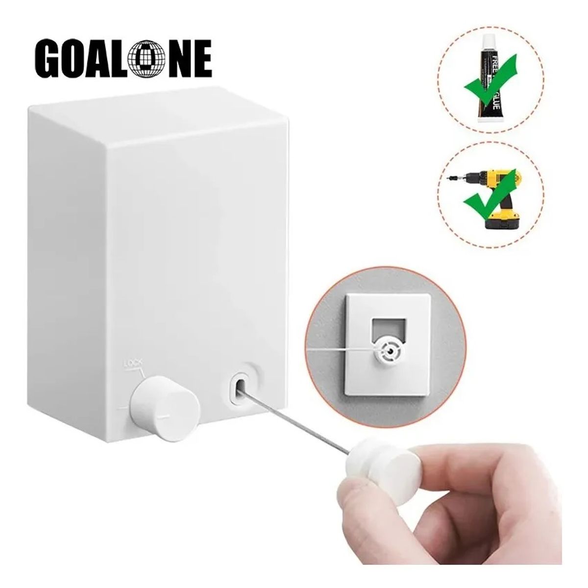 GENERICO - Tendedero Retráctil Colgador De Ropa Pared