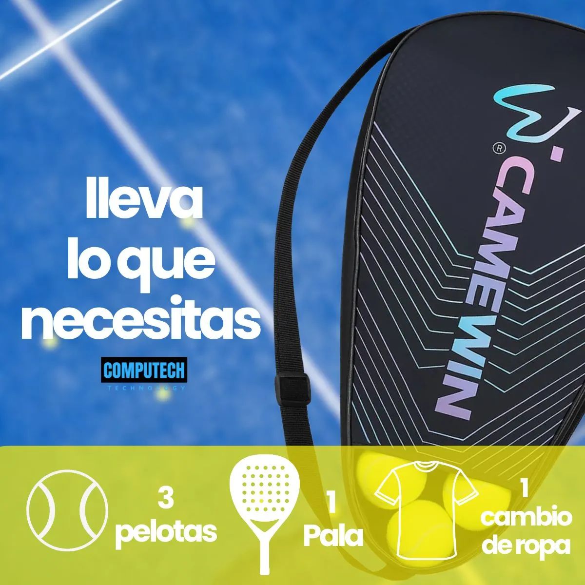 GENERICO - Funda Bolso Mochila Pala Pádel Tenis Camewin