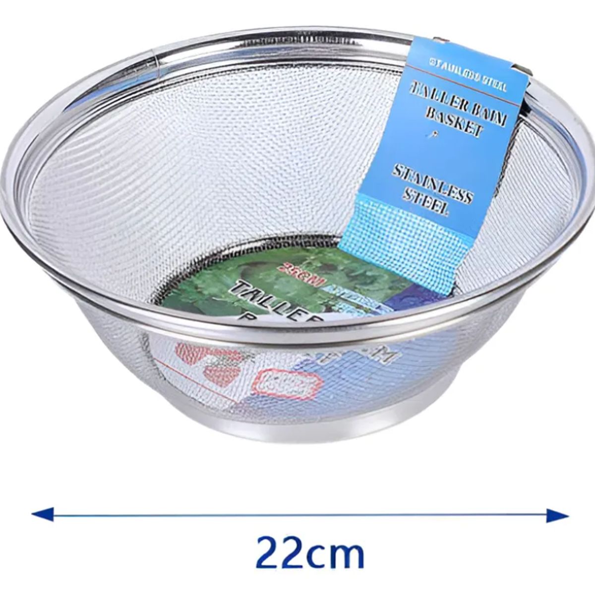 GENERICO - Colador Escurridor De Acero Inoxidable Malla Fina 22cm Cocina
