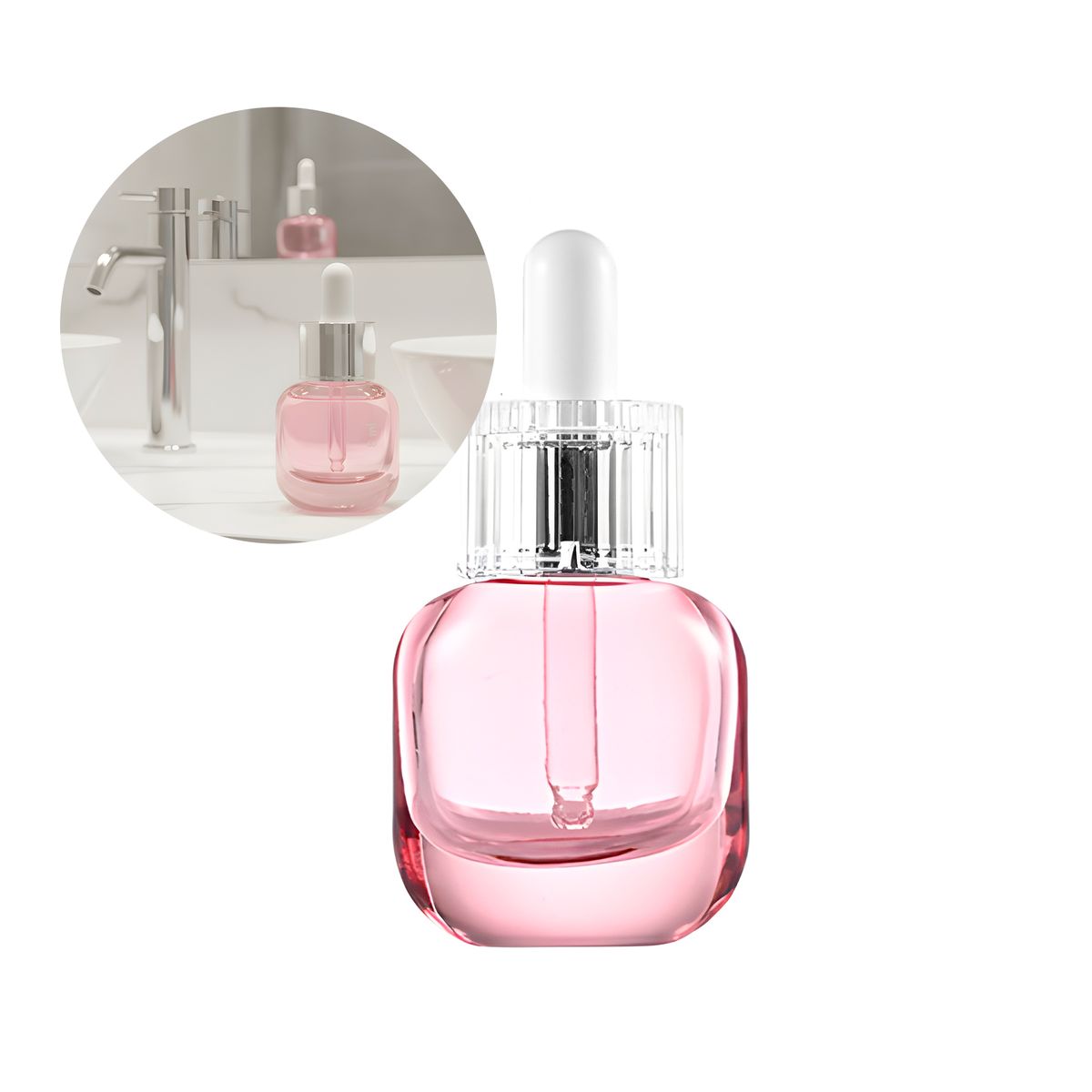 GENERICO - 12 Frascos Vidrio Rosa Gotero Pipeta 15ml