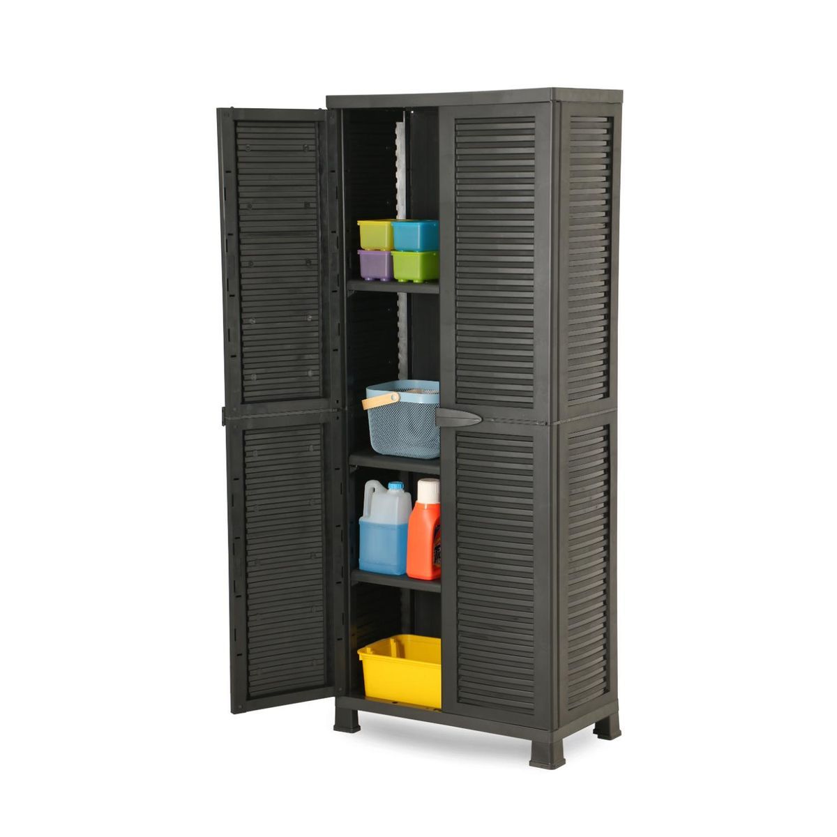RAM - Armario Closet Plástico Grande Multiuso Negro 68x39x171,5cm