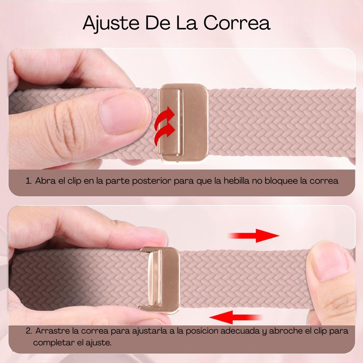 GENERICO - Correa Nylon Trenzada Para Apple Watch 38 40 41mm 42 S10 S11 Rosado