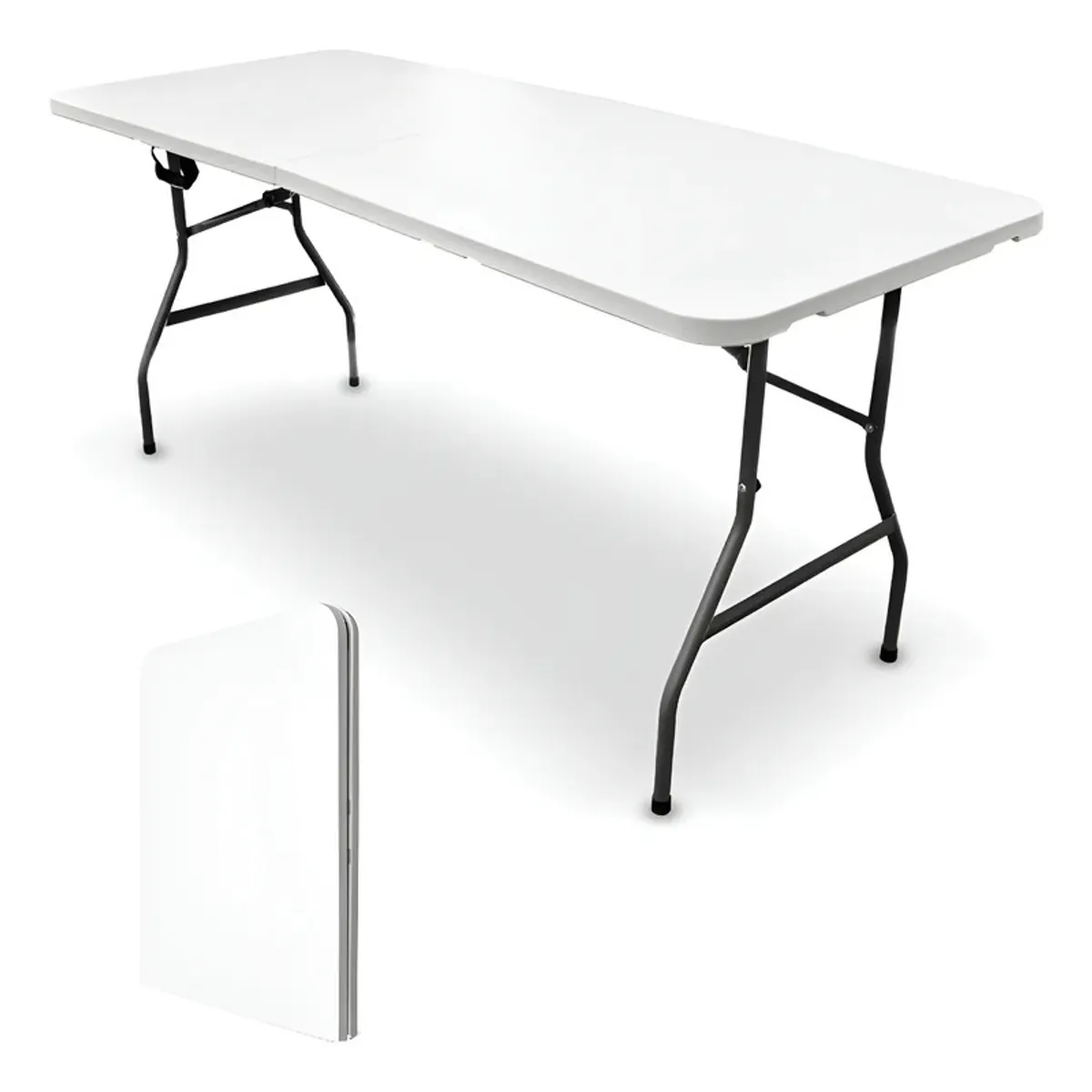 GENERICO - Mesa Plegable 180 Cm Maleta Para Camping Y Picnic Color Blanco