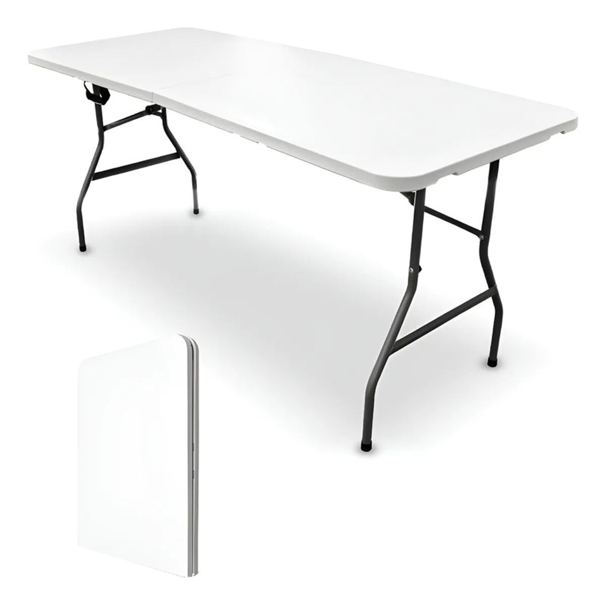 GENERICO - Mesa Plegable 180 Cm Maleta Para Camping Y Picnic Color Blanco