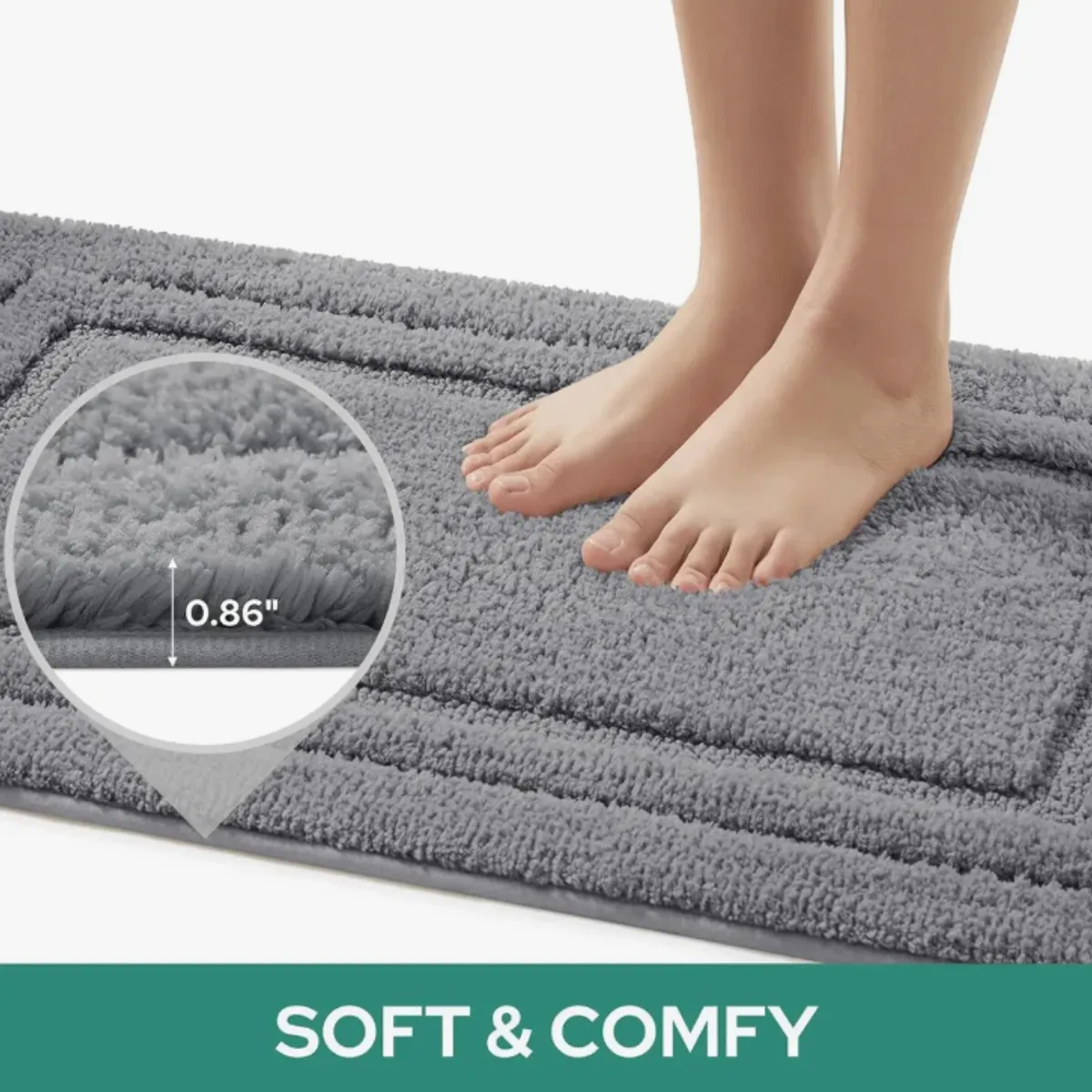 OKAY - Alfombra Baño Microfibra Bajada Ducha Absorbente Colores