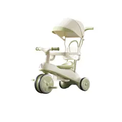 BABYLUNA - Coche Triciclo Con Techo Y Andador Con Luz Y Música Verde