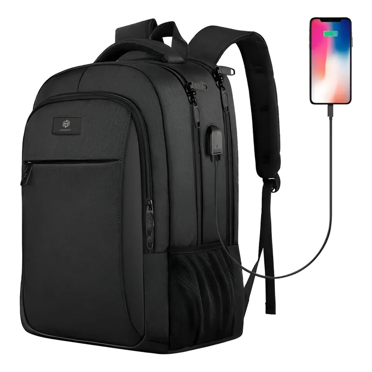 HARDLEY - Mochila Notebook Hardley Phantom 25 L Impermeable Antirrobo con USB Negro