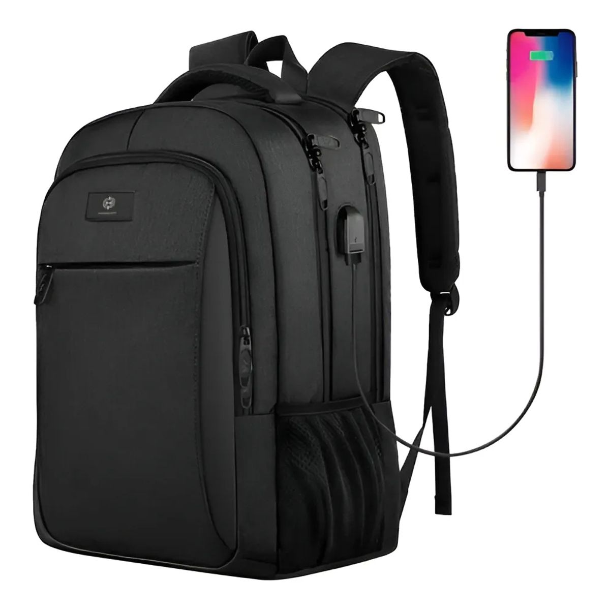HARDLEY - Mochila Notebook Hardley Phantom 25 L Impermeable Antirrobo con USB Negro