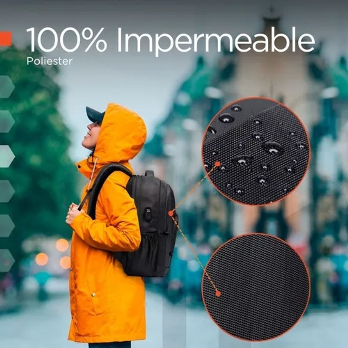 HARDLEY - Mochila Notebook Hardley Phantom 25 L Impermeable Antirrobo con USB Negro