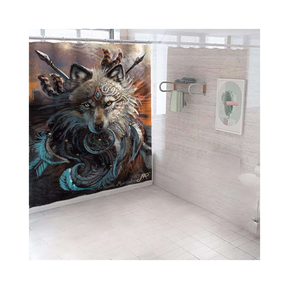 GENERICO - CORTINA DE BAÑO CON FORRO DE DUCHA 180180 cm