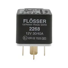FLOSSER - Rele 12 V Automotriz 5 Patas Modelo 2268 30/40a