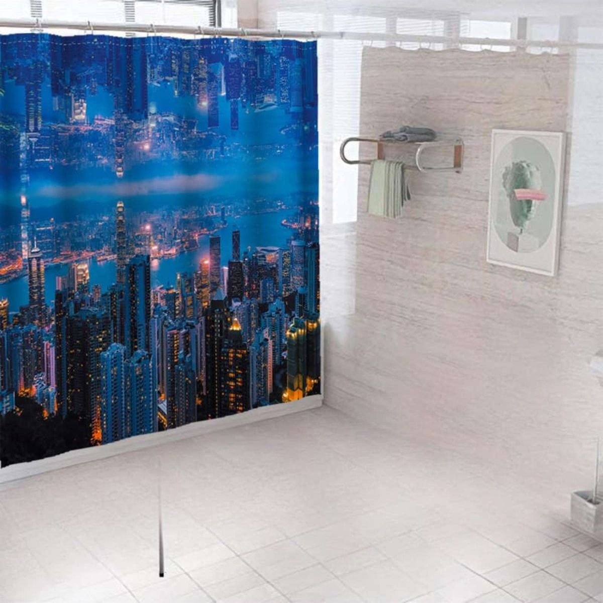 GENERICO - CORTINA DE BAÑO CON FORRO DE DUCHA 180180 cm