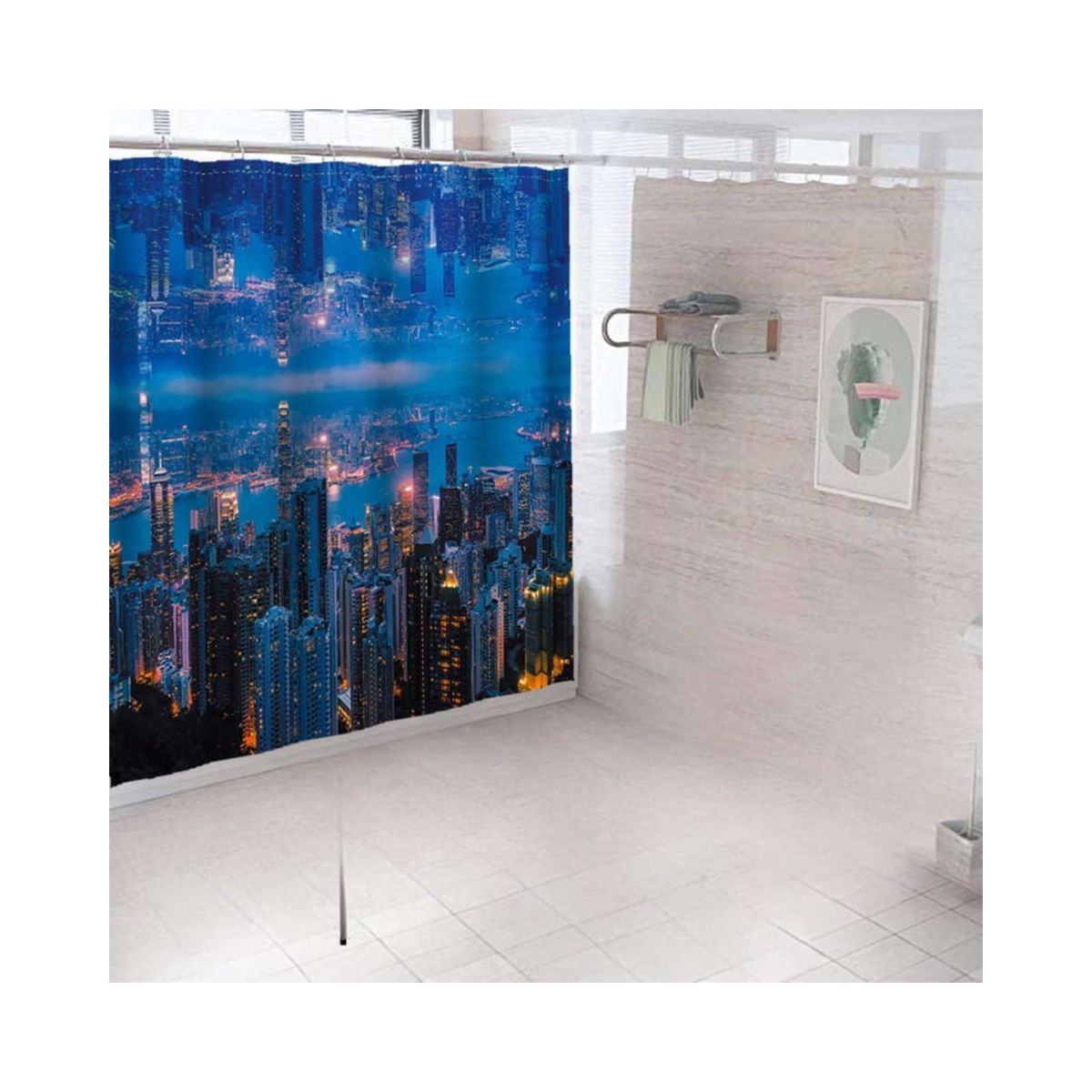 GENERICO - CORTINA DE BAÑO CON FORRO DE DUCHA 180180 cm
