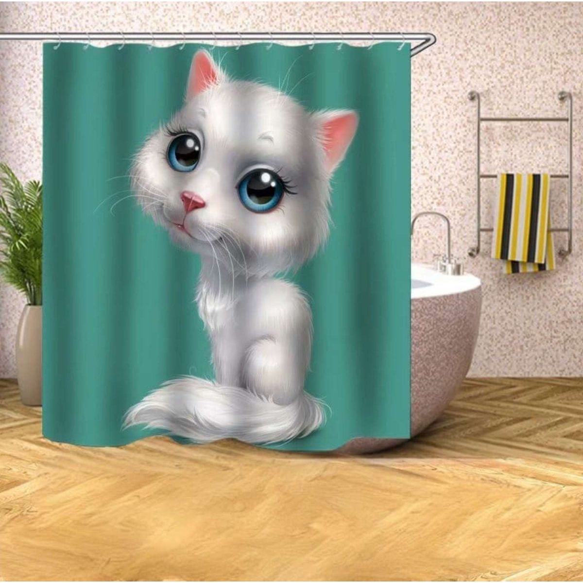 GENERICO - CORTINA DE BAÑO CON FORRO DE DUCHA 180180 cm