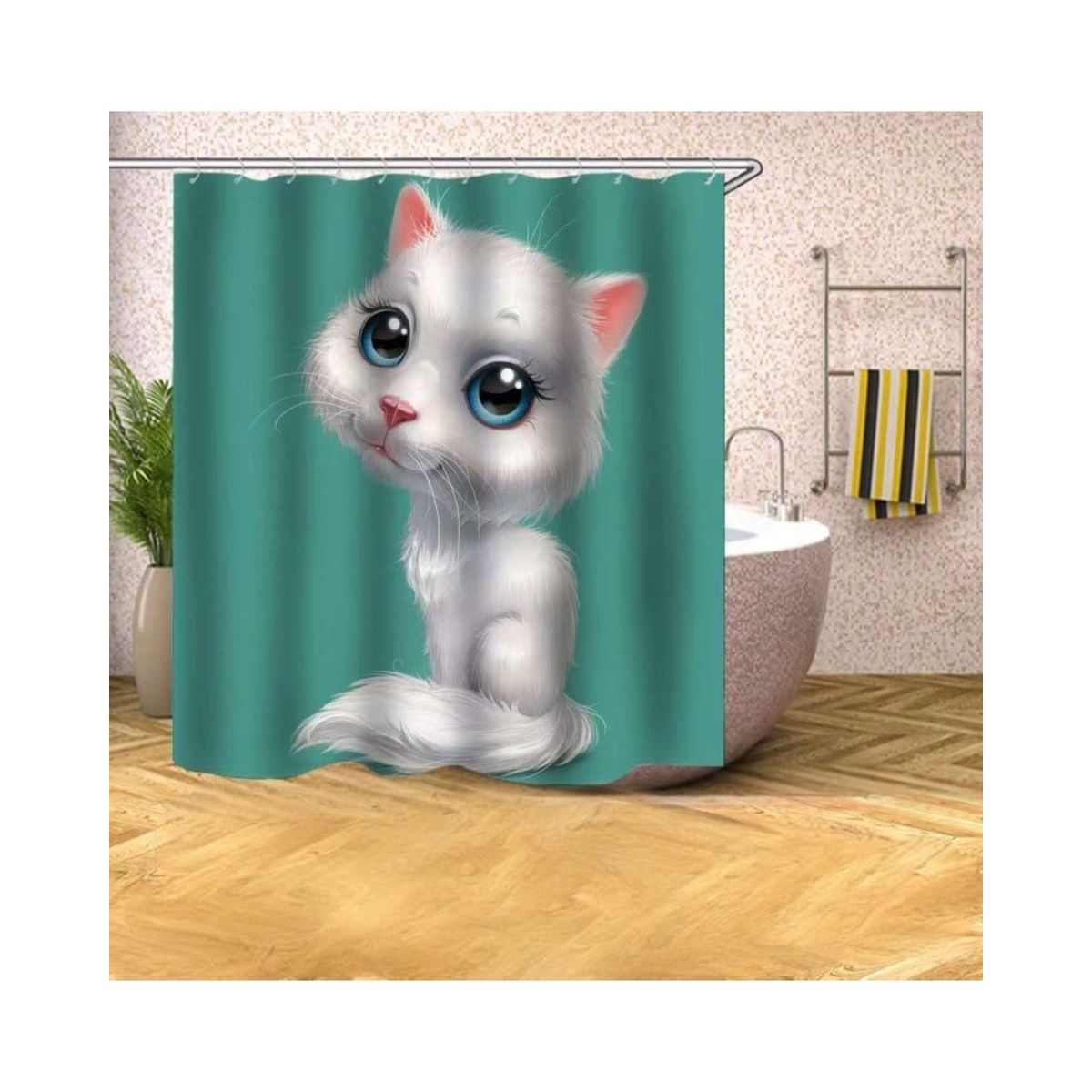 GENERICO - CORTINA DE BAÑO CON FORRO DE DUCHA 180180 cm