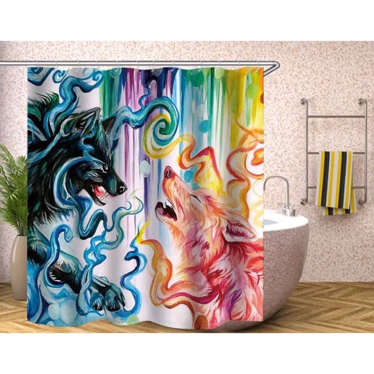 GENERICO - CORTINA DE BAÑO CON FORRO DE DUCHA 180180 cm