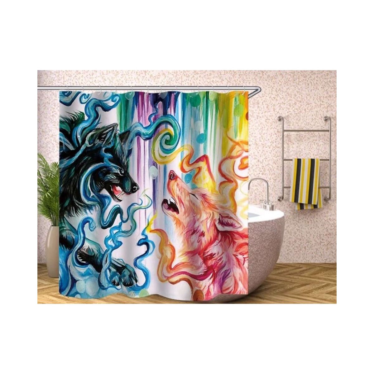 GENERICO - CORTINA DE BAÑO CON FORRO DE DUCHA 180180 cm