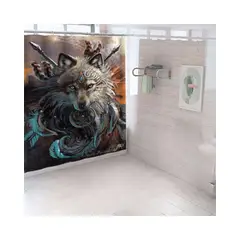 GENERICO - CORTINA DE BAÑO CON FORRO DE DUCHA 180180 cm