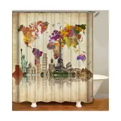 GENERICO - CORTINA DE BAÑO CON FORRO DE DUCHA 180180 cm