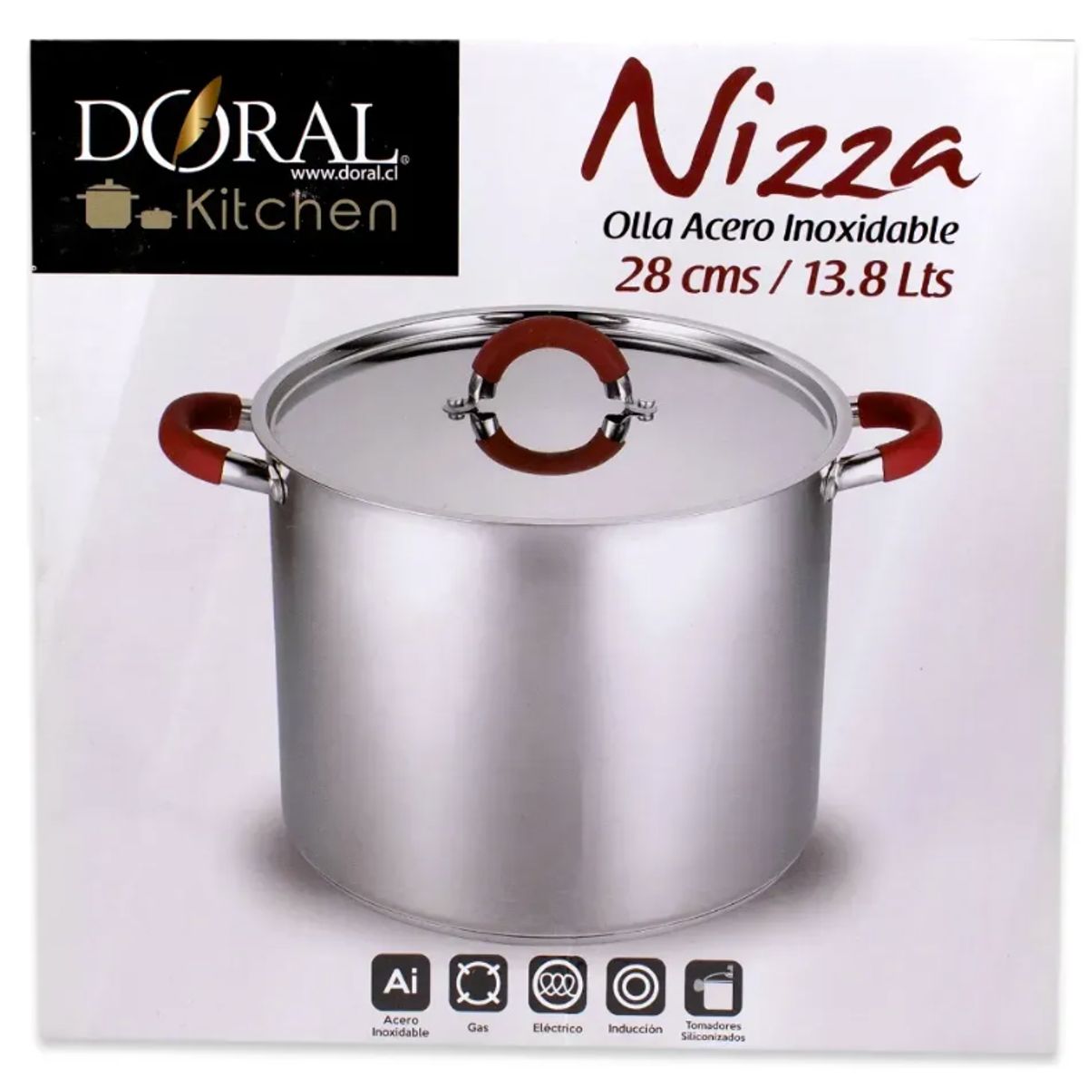 DORAL - Olla Nizza Acero Inoxidable Ctapa 28cms