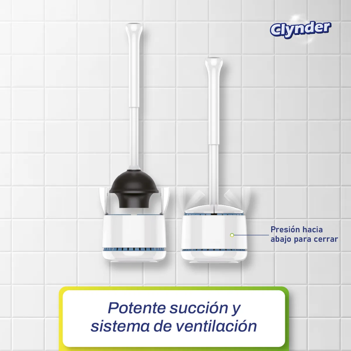 CLYNDER - Sopapo y Base con Ventilación Cepillo Escobilla Clynder