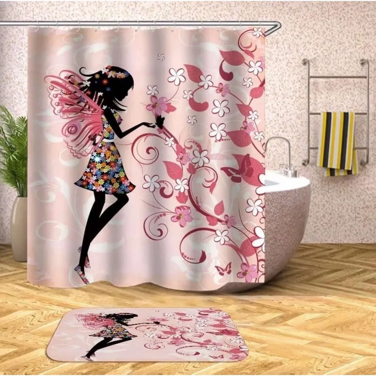 GENERICO - CORTINA DE BAÑO CON FORRO DE DUCHA 180180 cm