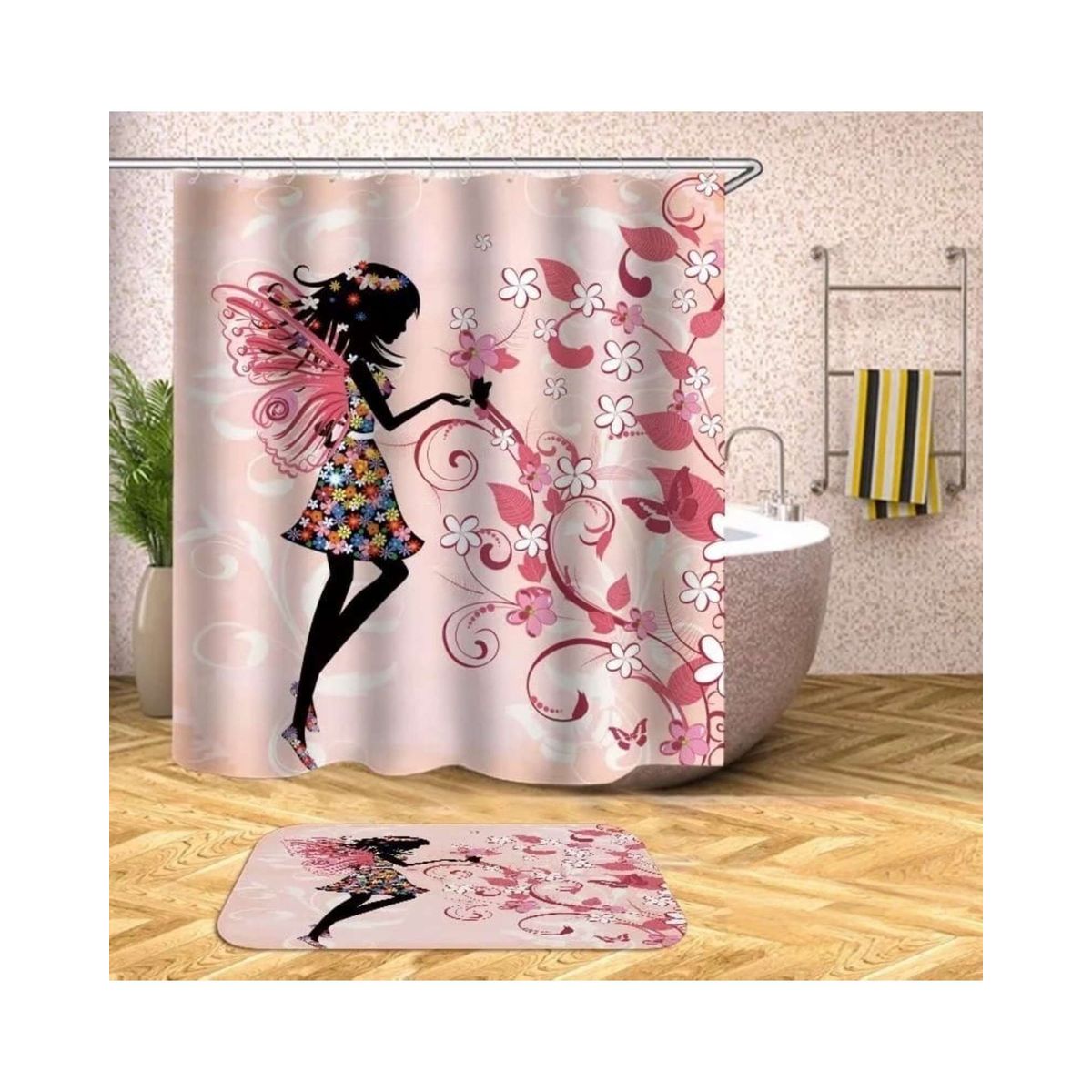 GENERICO - CORTINA DE BAÑO CON FORRO DE DUCHA 180180 cm