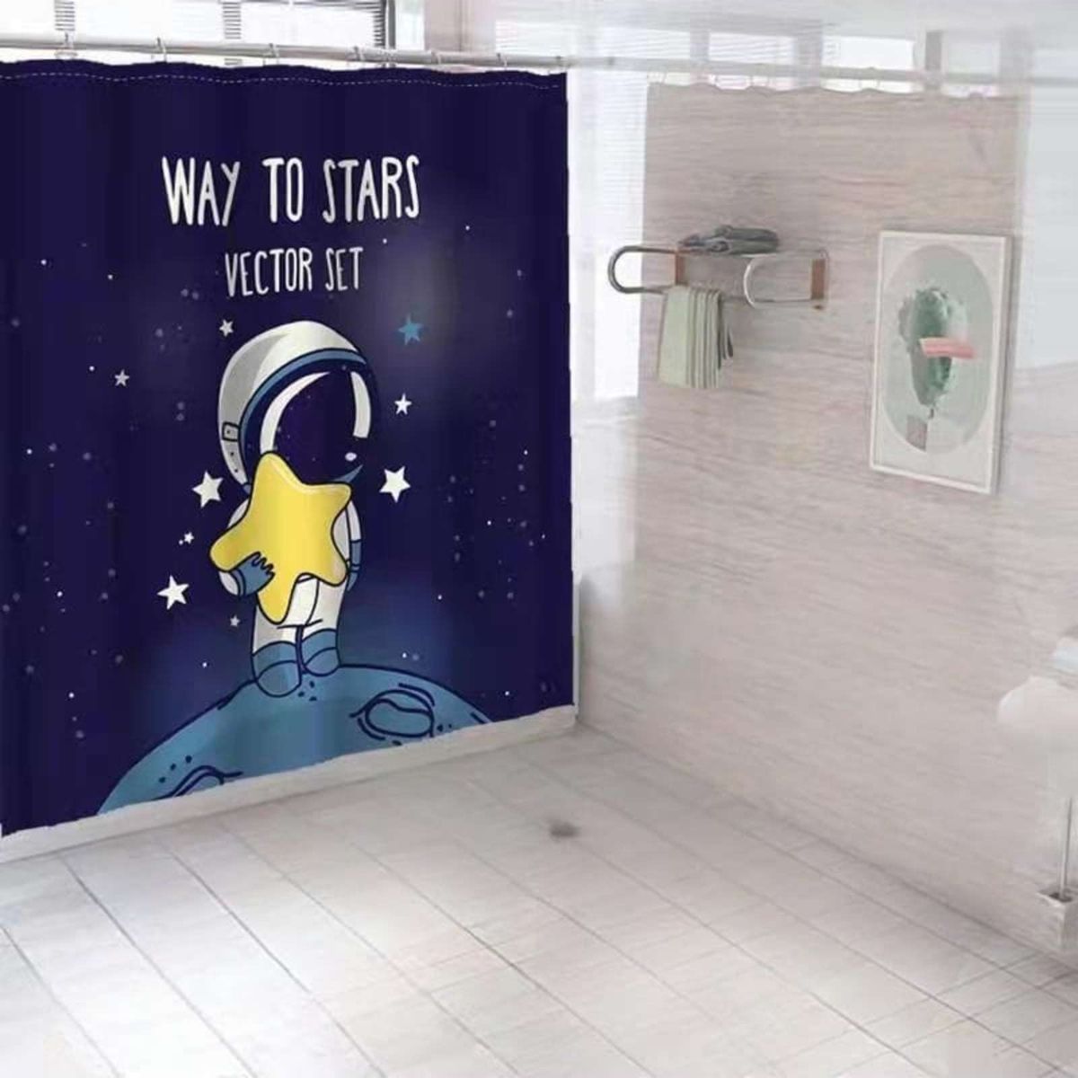 GENERICO - CORTINA DE BAÑO CON FORRO DE DUCHA 180180 cm