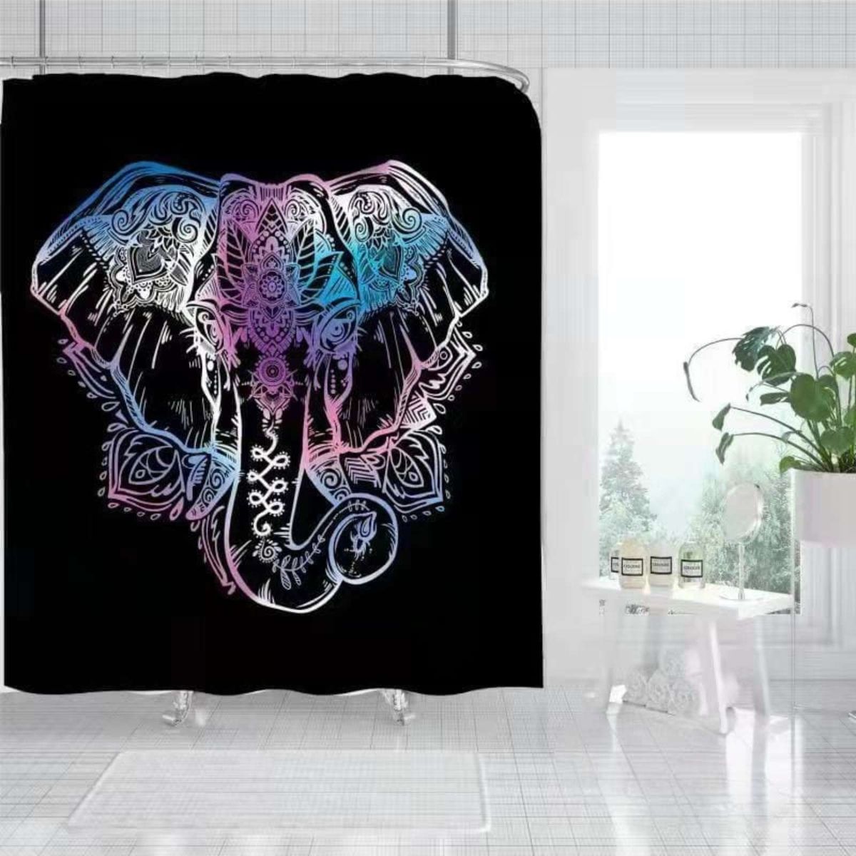 GENERICO - CORTINA DE BAÑO CON FORRO DE DUCHA 180180 cm