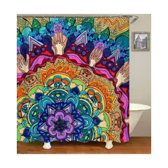 GENERICO - CORTINA DE BAÑO CON FORRO DE DUCHA 180180 cm