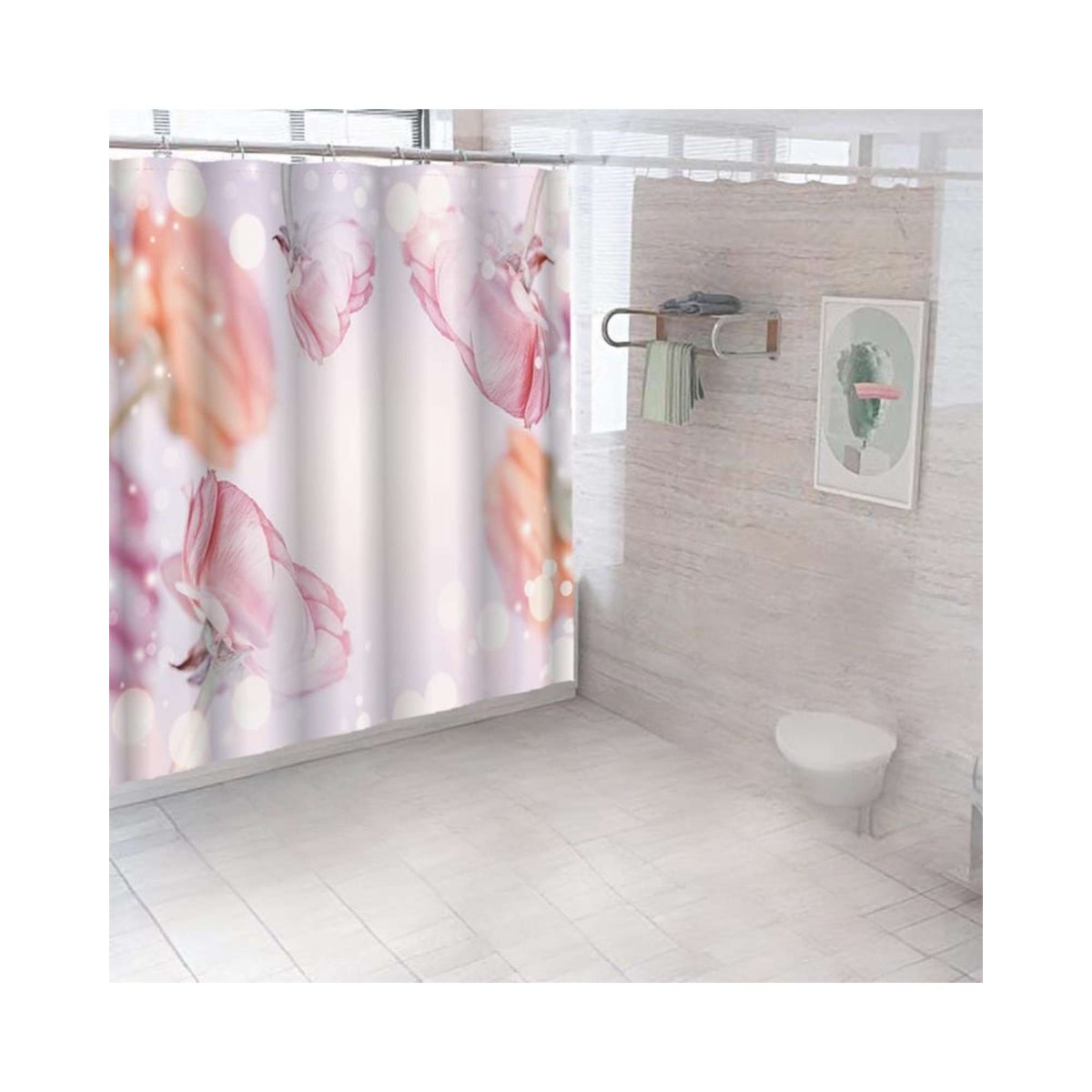 GENERICO - CORTINA DE BAÑO CON FORRO DE DUCHA 180180 cm
