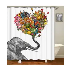 GENERICO - CORTINA DE BAÑO CON FORRO DE DUCHA 180180 cm