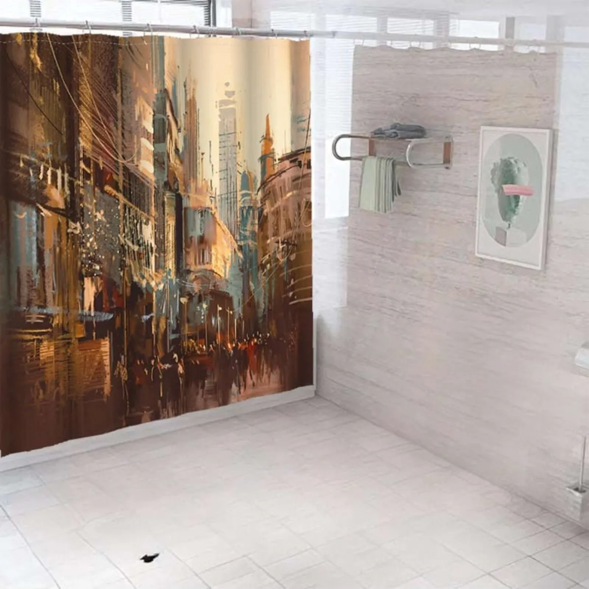 GENERICO - CORTINA DE BAÑO CON FORRO DE DUCHA 180180 cm