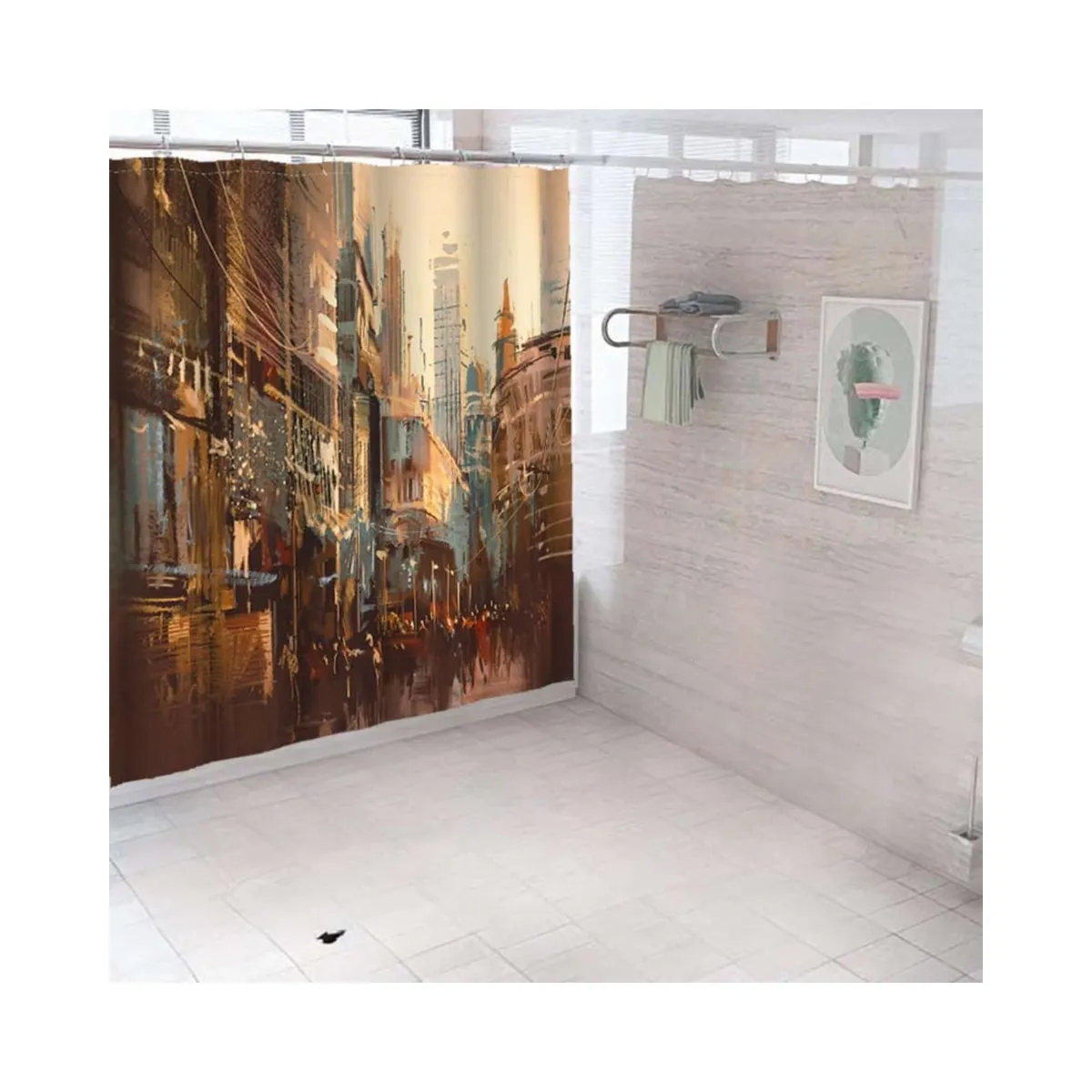 GENERICO - CORTINA DE BAÑO CON FORRO DE DUCHA 180180 cm