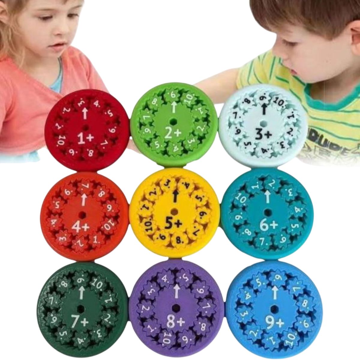GENERICO - Set Educativo Matemática Infantil Discos Numéricos Giratorios