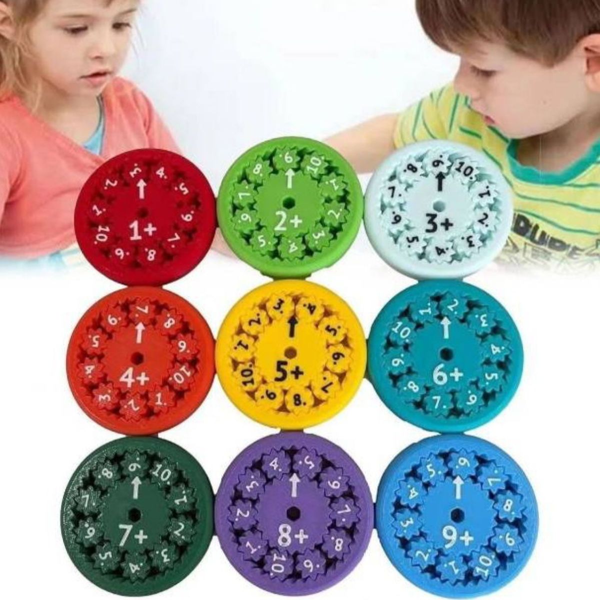 GENERICO - Set Educativo Matemática Infantil Discos Numéricos Giratorios