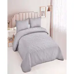 GENERICO - CUBRECAMA ELEGANTE QUILT VERANO 2 PLAZA GRIS